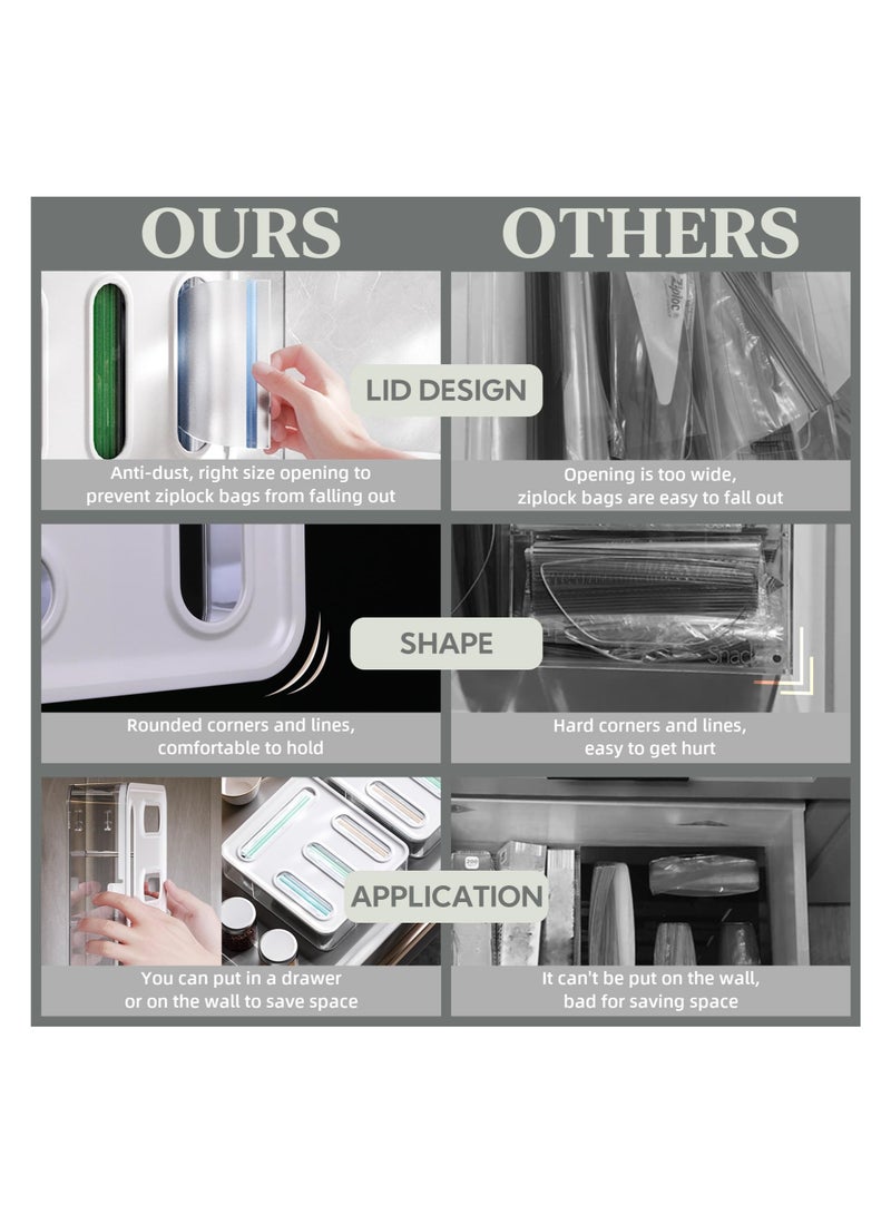 Excefore Ziplock Bag Organizer, Plastic Food Storage Bag Holder, Acrylic Zip Lock Bag Organizer, complicate with Gallon, Quart, Sandwich, Snack, and Slider Bags (Acrylic) - Image 4