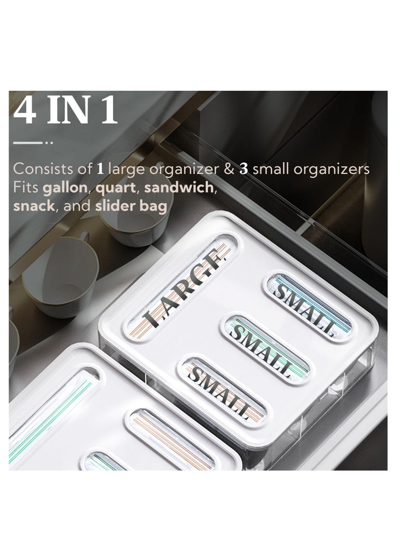 Excefore Ziplock Bag Organizer, Plastic Food Storage Bag Holder, Acrylic Zip Lock Bag Organizer, complicate with Gallon, Quart, Sandwich, Snack, and Slider Bags (Acrylic) - Image 2