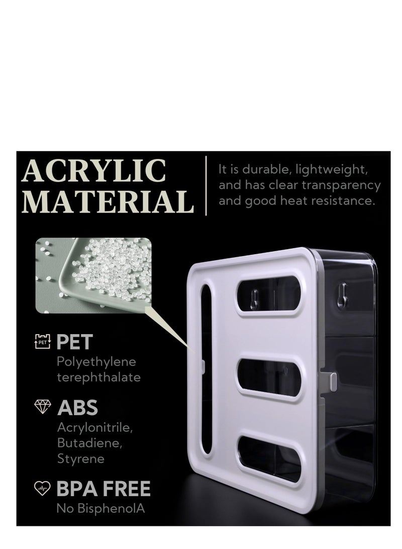 Excefore Ziplock Bag Organizer, Plastic Food Storage Bag Holder, Acrylic Zip Lock Bag Organizer, complicate with Gallon, Quart, Sandwich, Snack, and Slider Bags (Acrylic) - Image 3