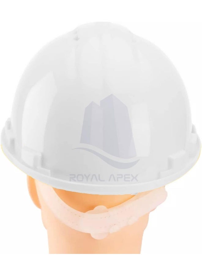 Royal Apex Adjustable Polyethylene 6-Point Industrial Safety Helmet - Protective Construction Work Cap For Industrial And Structural Workers (White) - Image 4