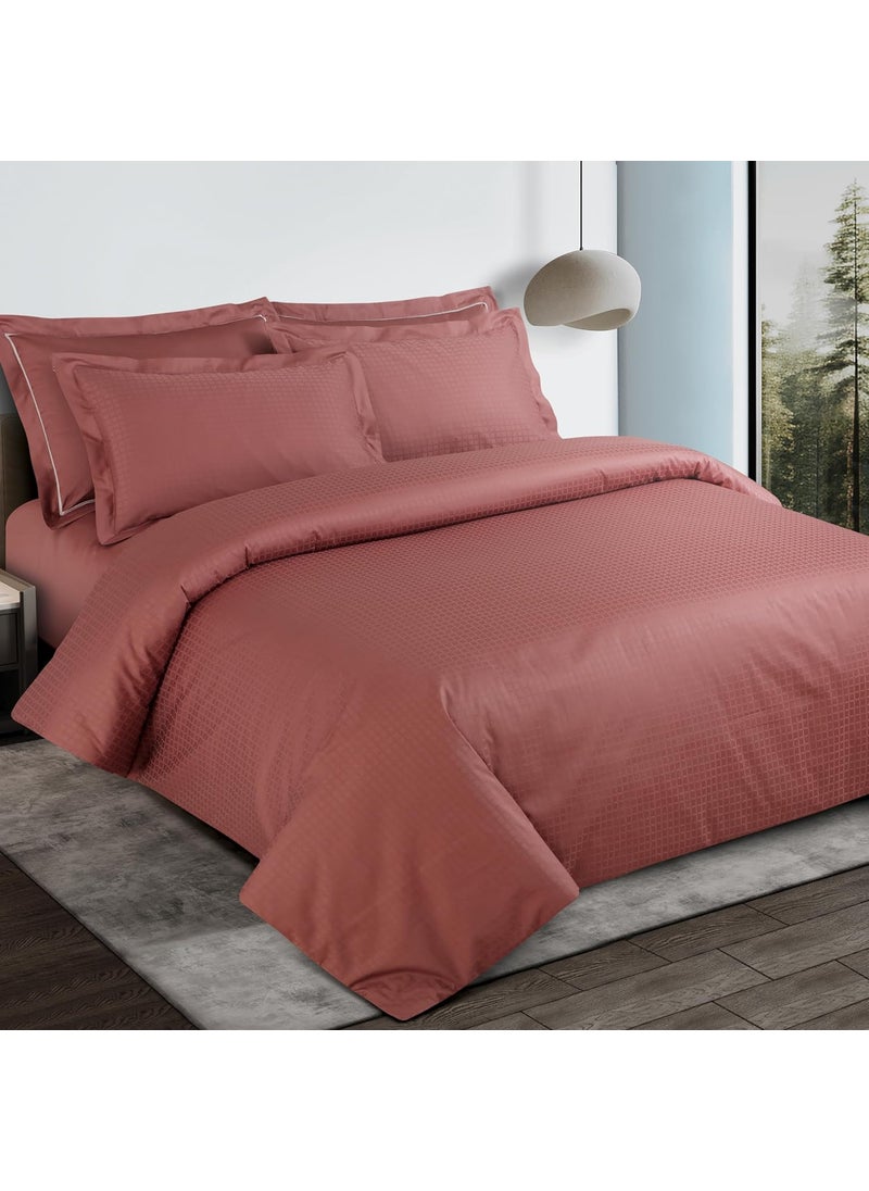 Malako Malako Como Jacquard Cedar 100 Cotton Super King Size Duvet CoverQuilt Cover  - Image 1