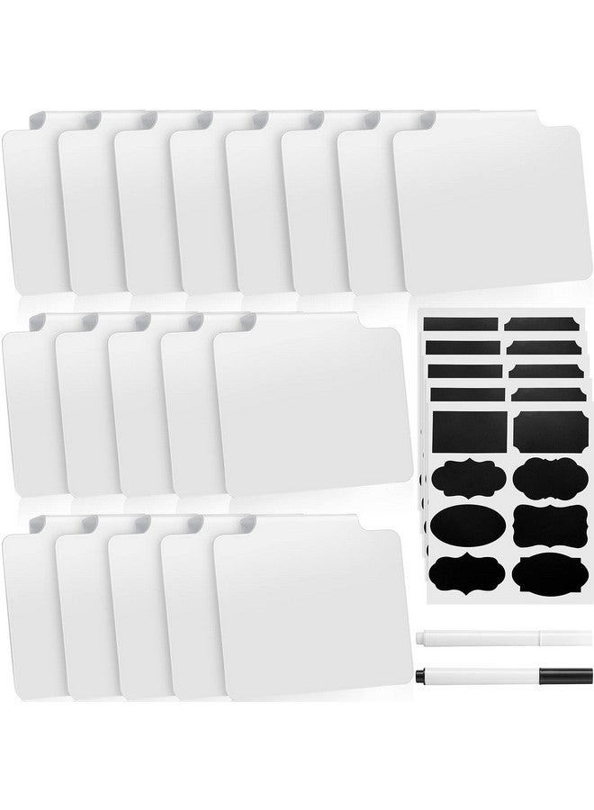 Chinco 25 Pieces Basket Labels Clip Removable Bin Labels Includes 18 Kitchen Bin Label Holder Pvc Clip Basket Tags With 2 Chalk Markers And 5 Sheets Chalkboard Labels For Organization - Image 1