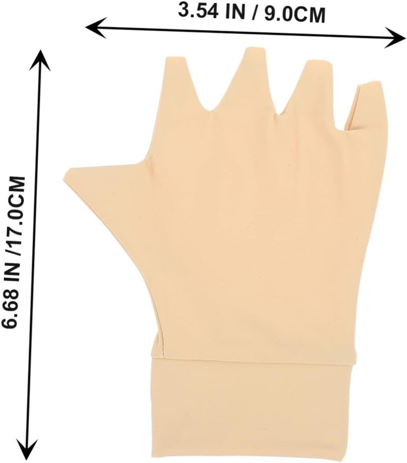 Arthritis Compression Gloves, Half-finger Breathable Hand Protectors for Swelling Relief, Skin Color Elastic Pressure Gloves for Joint Support and Management - Image 2