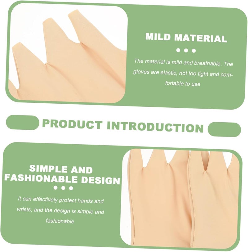 Arthritis Compression Gloves, Half-finger Breathable Hand Protectors for Swelling Relief, Skin Color Elastic Pressure Gloves for Joint Support and Management - Image 3