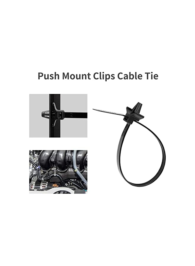 promass 100PCS 6 inch Car Wire Tie Straps Nylon Push Mount Cable Tie, 50 lbs Tensile Strength, Self-Locking Cord Zipties for Homehold Construction Industry Electronic Industry Auto - Image 4