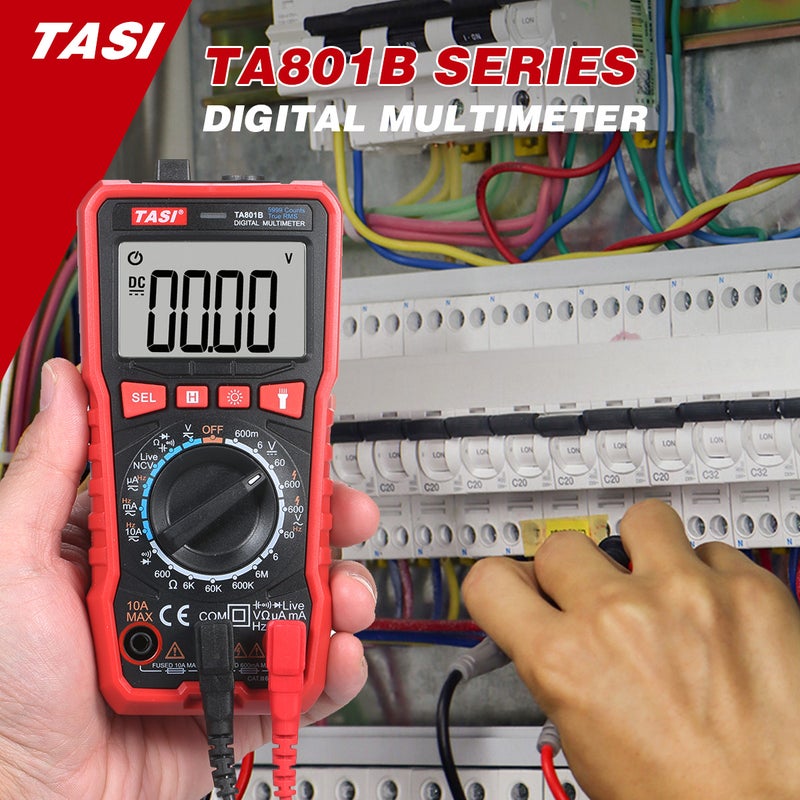 TASI TA801B Digital Multimeter Professional Tester True RMS Multimeter Auto & Manual Range Mini Multifunctional Tester OHM NCV Voltage Meter - Image 3