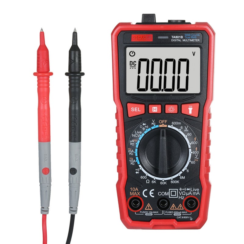 TASI TA801B Digital Multimeter Professional Tester True RMS Multimeter Auto & Manual Range Mini Multifunctional Tester OHM NCV Voltage Meter - Image 1