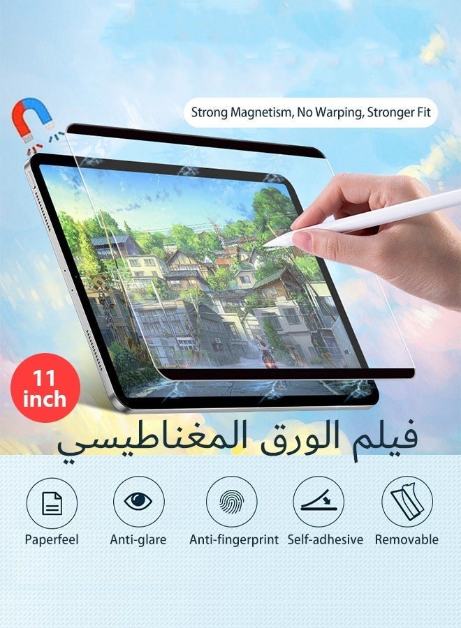 Paperfilm Magnetic Screen Protector for iPad Pro 11 Inch (2022/2021/2020/2018),Write and Draw Like on Paper, Detachable/Reusable/Anti Glare-Matte Finish - Image 1