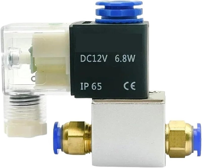 2V025 06 DC12V Two Position Two Way Electromagnetic Air Valve With 12mm Fittings - Image 3