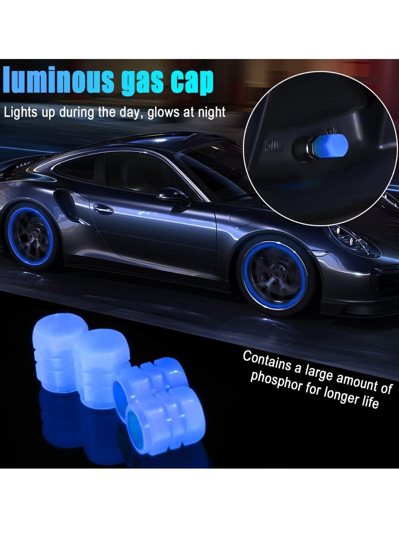 عام أغطية جذعية صمام الإطارات للسيارة، 4 قطع غطاء أغطية هواء للإطارات الليلية، غطاء جذعي صمام عجلة تلقائي مضيء، ملحقات السيارة عالمية للسيارة والشاحنات وسيارات الدفع الرباعي والدراجات النارية والدراجة - Image 3