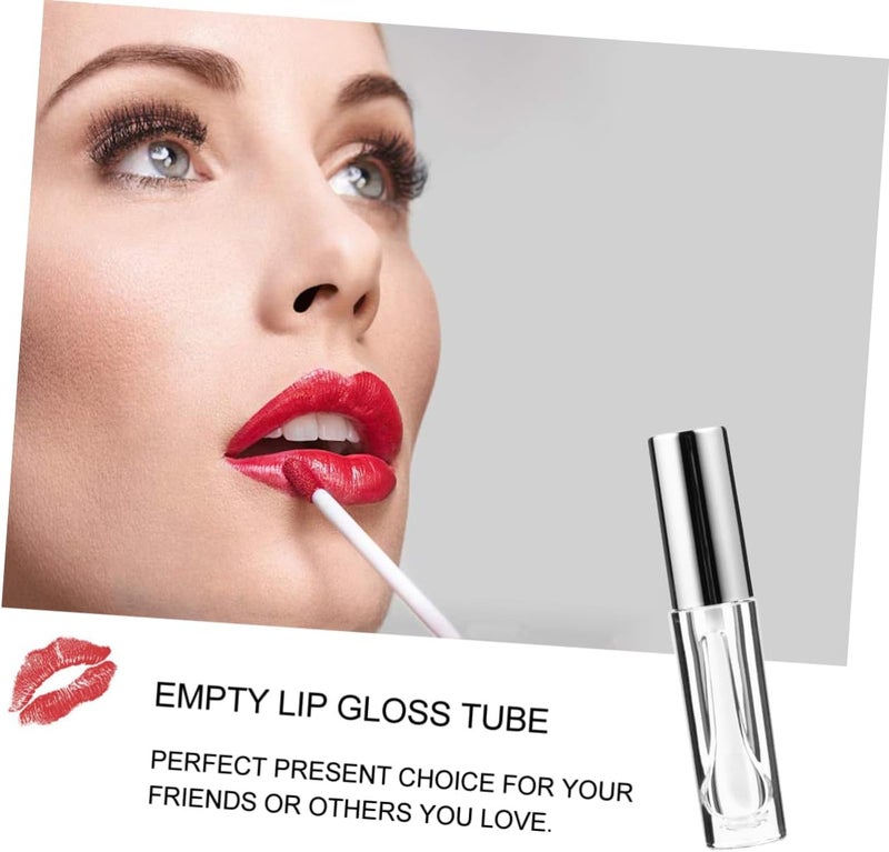 DOITOOL 10pcs Silver Hollow Lip Gloss Tube Empty Cosmetic Containers for Hydrating Lip Gloss Travel-friendly Design for Beginners and Daily Use - Image 2