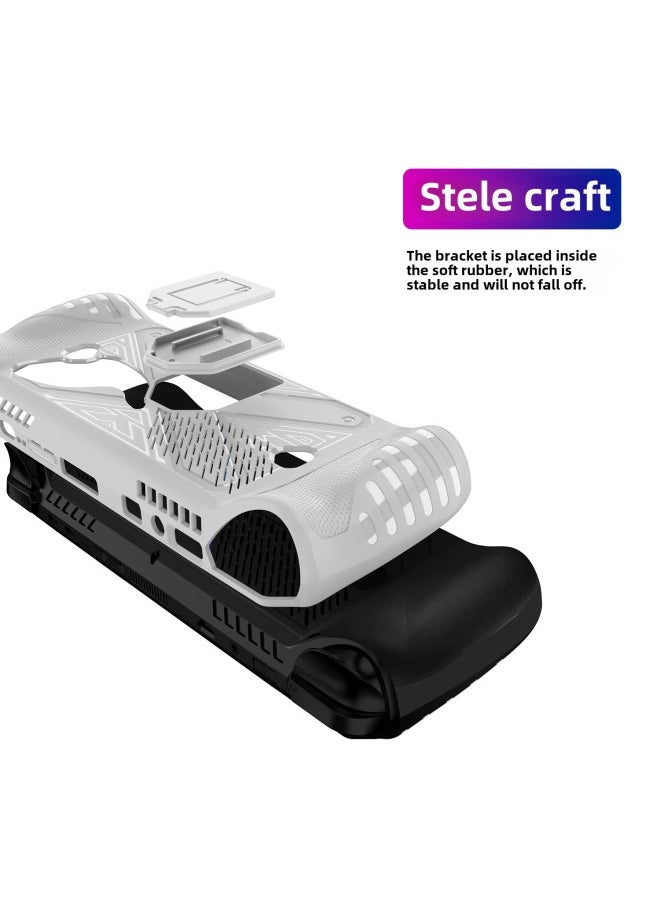 For ASUS ROG ALLY X Game Console Protective Cover Ally X With Bracket TPU Soft Rubber Protective Case-Product Color:black-Model:Rog Ally X