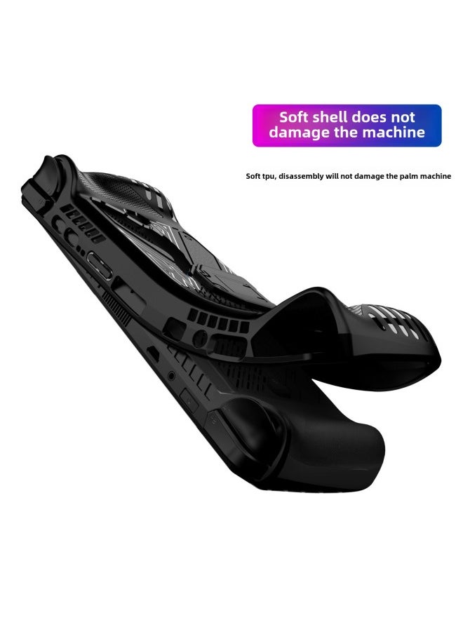 For ASUS ROG ALLY X Game Console Protective Cover Ally X With Bracket TPU Soft Rubber Protective Case-Product Color:black-Model:Rog Ally X