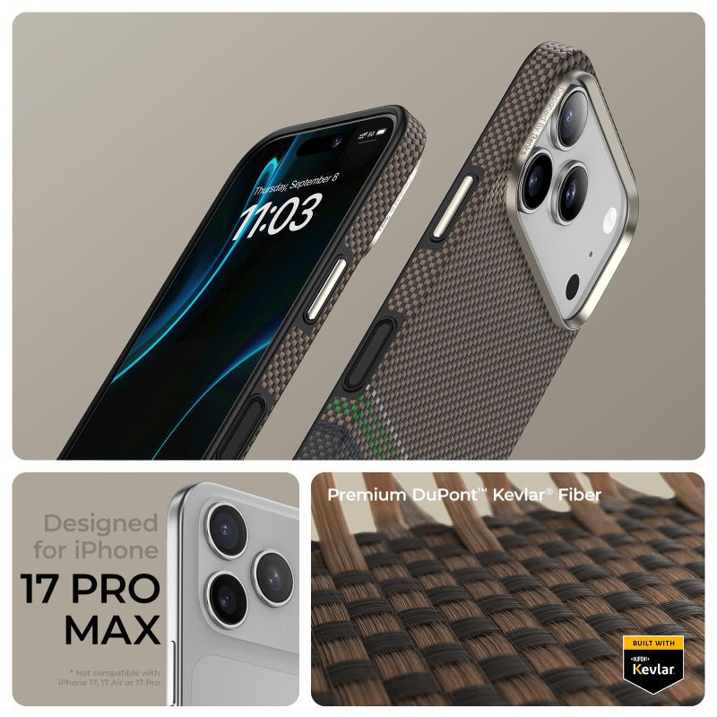 Benks حافظة BENKS Prestige ArmorPro لجهاز iPhone 17 Pro Max مع زر التحكم في الكاميرا، [متوافقة مع Magsafe] حافظة واقية كاملة مصنوعة من ألياف دو بونت كيفلار 1000D - Image 2