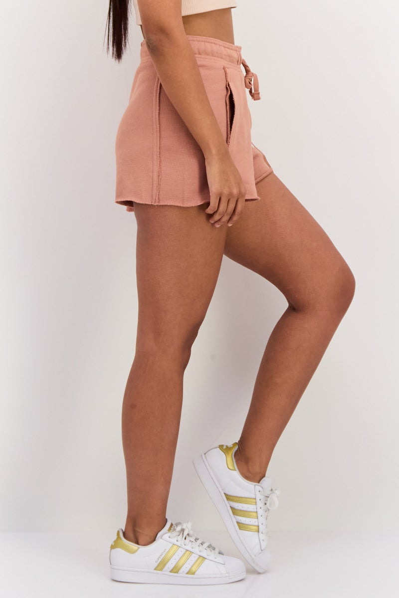 Adidas Women Sportswear Fit Outdoor Shorts, Tan  - Image 2