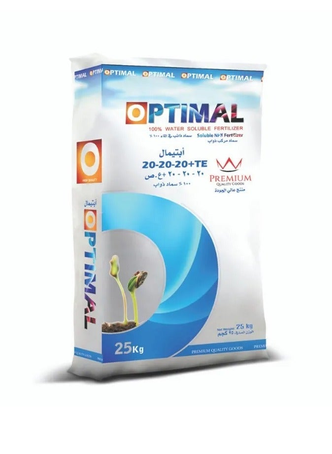 أفضل سماد NPK الأمثل 20-20-20 + TE سماد قابل للذوبان في الماء 100٪ 25 كجم