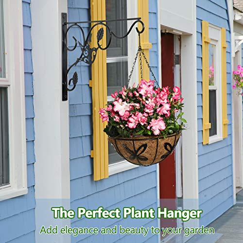 Vumdua Hanging Plants Bracket, 2 Pack 12 inch Wall Planter Hook with Iron Screws Included, Decorative Plant Hanger for Bird Feeders, Wind Chimes Indoor, Flower Pot, Lantern, Outdoor Indoor Patio Decor - Image 4