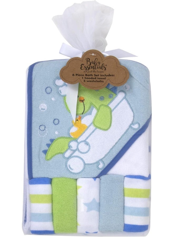 Baby Essentials Hooded Towel and Washcloth Set for Infants, Boys and Girls 6-12 Months (Refreshed Rex) - Image 5