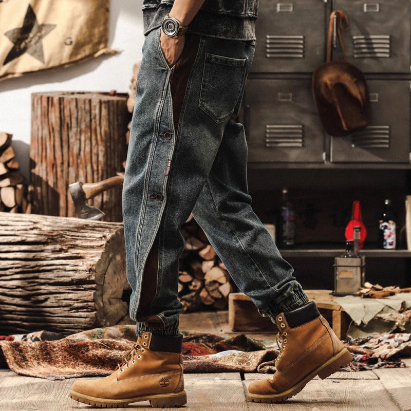 Unisex Classic Denim Jeans Loose Fit Daily Outdoor Wear - Image 2