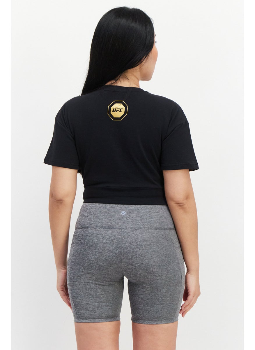 Ufc - Women Sportswear Fit Brand Logo Training Top, Black Combo - Image 1