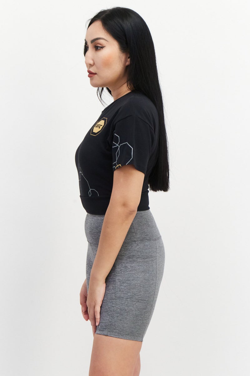 Ufc Women Sportswear Fit Brand Logo Training Top, Black Combo - Image 4