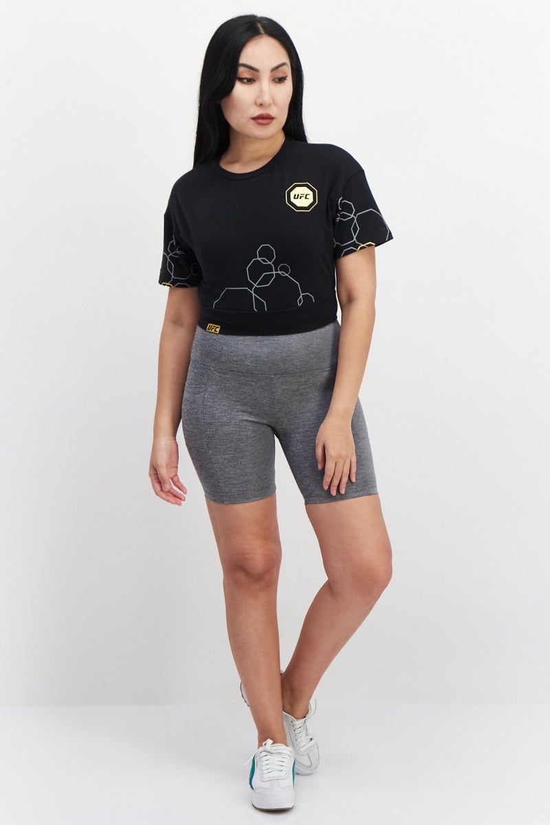 Ufc Women Sportswear Fit Brand Logo Training Top, Black Combo - Image 2