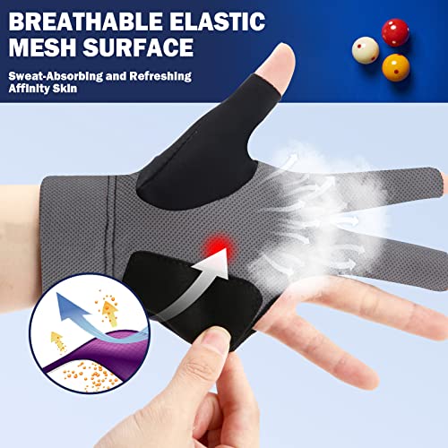 ANIMSWORD Breathable and Comfortable Billiard Pool Gloves Fits on Left Hand or Right Hand 3 Finger for Snooker Cue Sport Glove. - Image 3