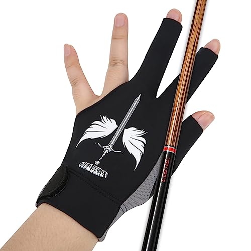 ANIMSWORD Breathable and Comfortable Billiard Pool Gloves Fits on Left Hand or Right Hand 3 Finger for Snooker Cue Sport Glove. - Image 1