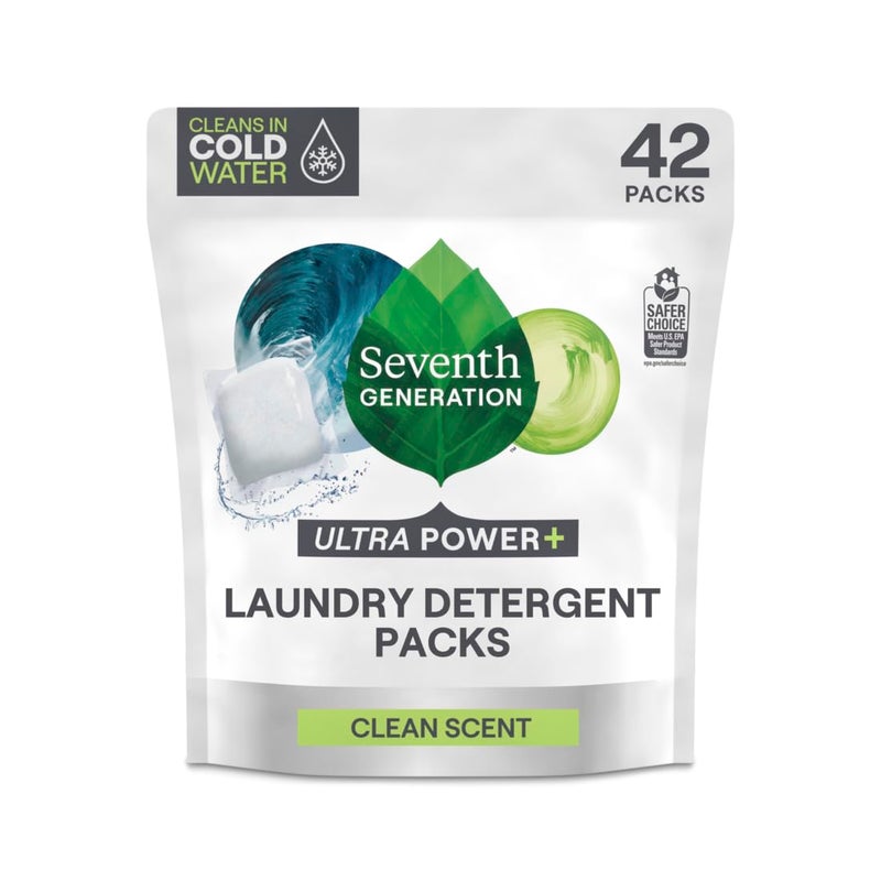 Seventh Generation Laundry Detergent Packs Ultra Power Plus 42 Count 296 Ounce