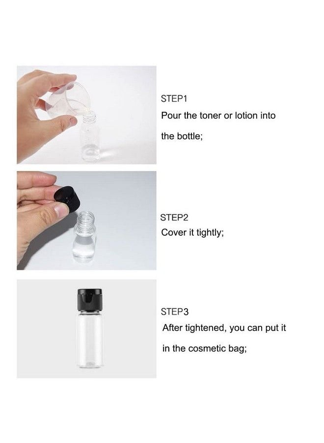12Pcs 15Ml/0.5Oz Empty Plastic Bottles With Flip Top Cap Refillable Clear Travel Bottles Makeup Sample Packing Storage Pot Jars With Flip Cap For Shampoo Toner Lotion Toiletries