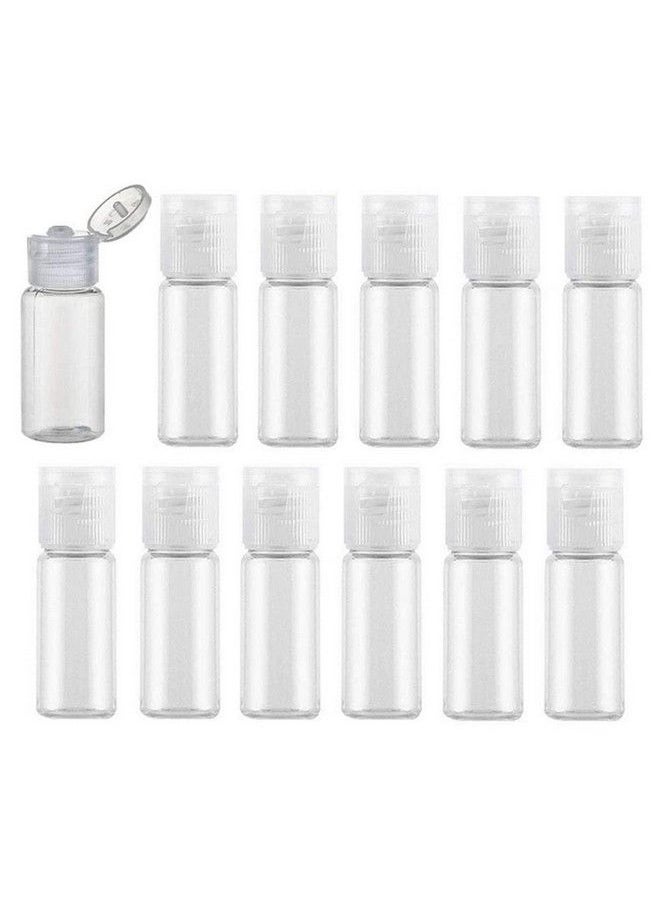 12Pcs 15Ml/0.5Oz Empty Plastic Bottles With Flip Top Cap Refillable Clear Travel Bottles Makeup Sample Packing Storage Pot Jars With Flip Cap For Shampoo Toner Lotion Toiletries