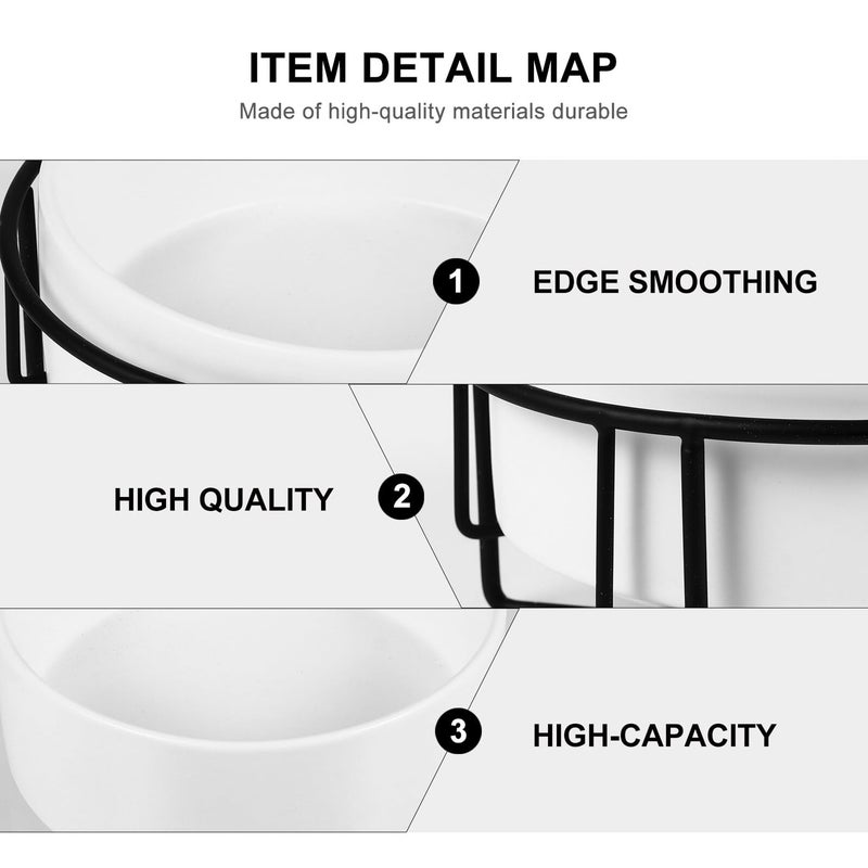 Ceramic Raised Dog Bowls Non Spill Pet Feeder Stand 13cm Double Cat Water Food Bowl - Image 4