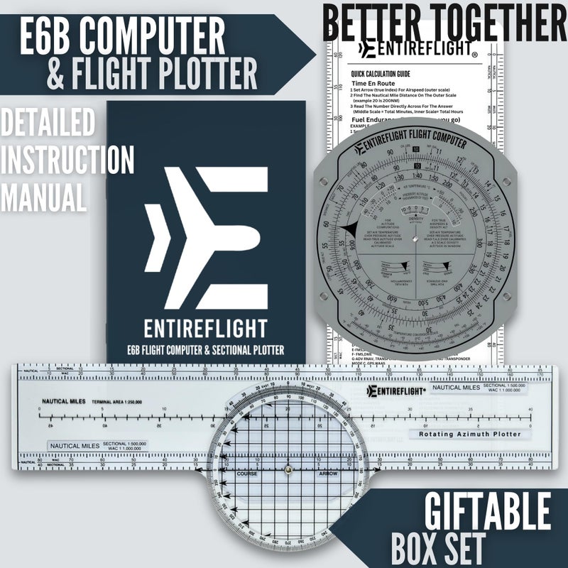EntireFlight EntireFlight - E6B Flight Computer and Aviation Plotter - Essential Pilot Accessories and Aviation Tools for Your Flight Bag - Use with IFR VFR Sectional Charts - Premium Aviation Tools  - Image 2