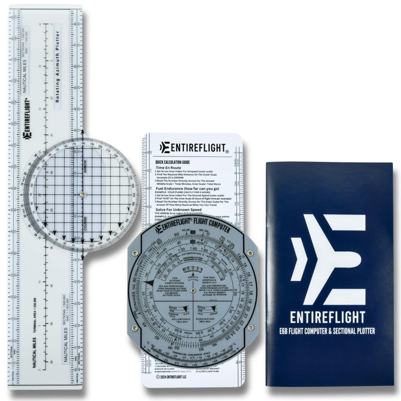 EntireFlight EntireFlight - E6B Flight Computer and Aviation Plotter - Essential Pilot Accessories and Aviation Tools for Your Flight Bag - Use with IFR VFR Sectional Charts - Premium Aviation Tools  - Image 1