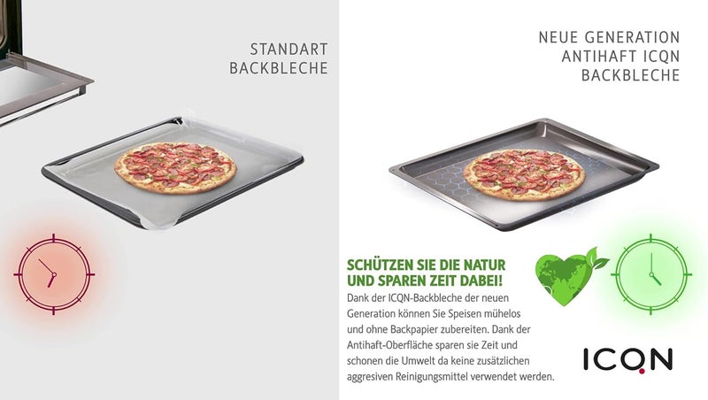 ICQN صينية خبز مقاسات 445 × 375 مم بطبقة غير لاصقة، مناسبة لأفران Whirlpool، Ignis، Bauknecht، Indesit، Algor، Neckermann، Lloyds؛ مقاس 44.5 × 37.5 × 2.5 سم. - Image 5