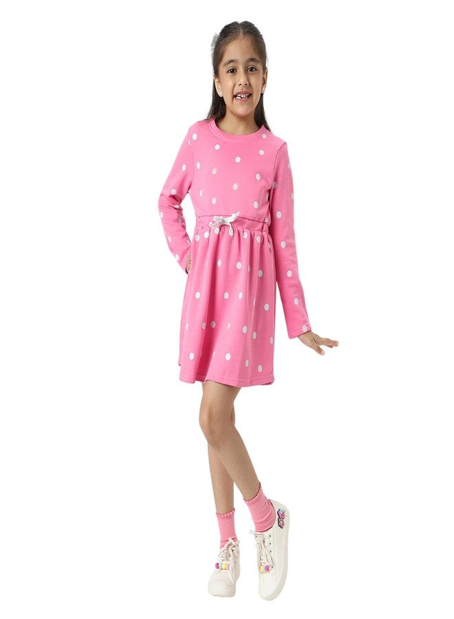 Nautinati Nauti nati Girl's Polyester A-Line Mini Casual Dress (NNGDRS24806B_Pink - Image 1