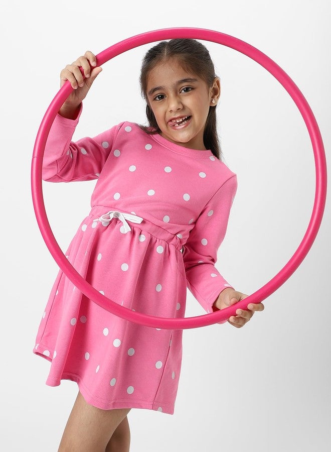 Nautinati Nauti nati Girl's Polyester A-Line Mini Casual Dress (NNGDRS24806B_Pink - Image 3