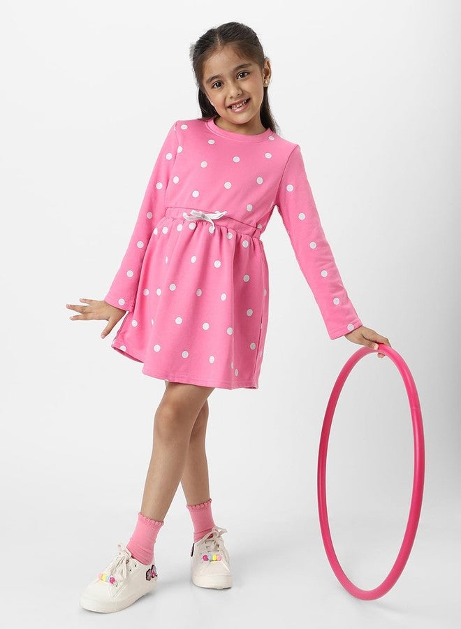 Nautinati Nauti nati Girl's Polyester A-Line Mini Casual Dress (NNGDRS24806B_Pink - Image 2