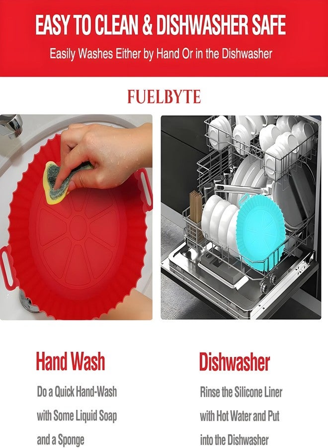 Fuelbyte 2 Pcs Silicone Air Fryer Accessories Set Includes Basket Bowl Baking Tray Air Fryer Liners Cake Moulds Tray Liner for Baking Roasting Frying - Image 5