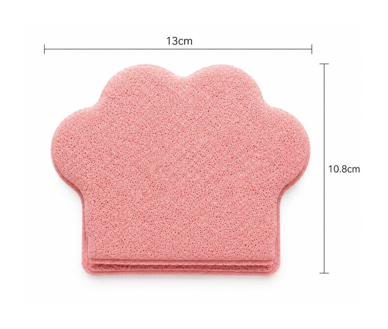 O2. Pink 2PCS Cat Paw Facial Cleansing Puffs with Finger Pocket, Reusable Soft Face Wash Sponges for Makeup Removal and Daily Skincare, 13 x 10.8 cm - Image 5