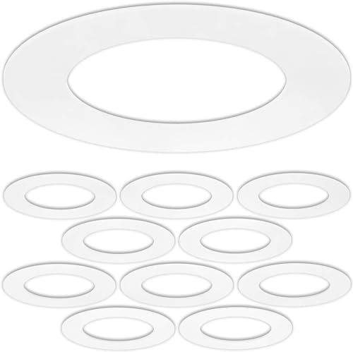 harrrrd 10 Pack Gloss White Goof Trim Ring for 4" Inch Recessed Can Lighting Down Light, Outer Diameter 6.7 Inches, Inner Diameter 4.2 Inches… - Image 1