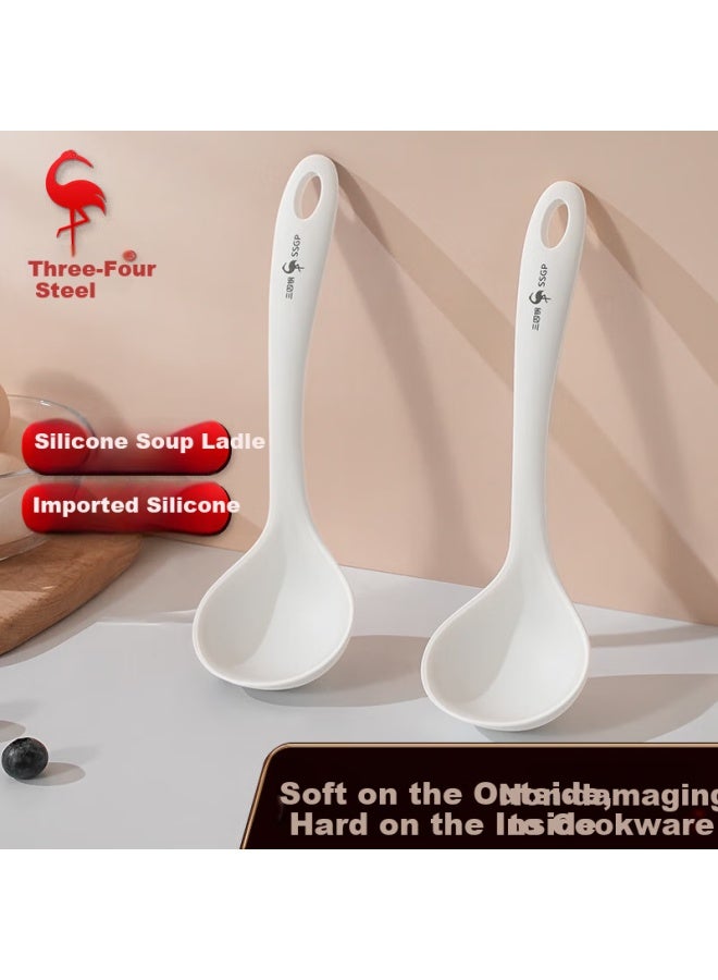 Ssgp® Silicone Soup Ladle, Small Size, Non-stick Pot, Baby Food Pot, Rice Cooker Ladle, Household Porridge Spoon, Food Grade Spoon, 36822