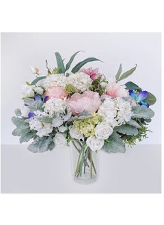 KASTWAVE Artificial Flocked Lambs Ear Leaves, 8Pcs Stems Flocked Oak Leaves, Sprays Flocked Branches Green Twigs for Home Wedding DIY Floral Arrangement Vase Bouquet Wreath  - Image 2