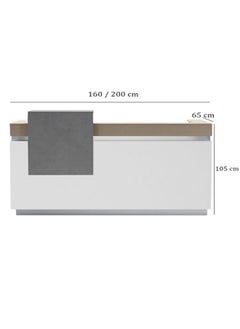 Neo Front Neo Front Reception Desk Wood style Reception Table With Drawer 160x65x105cm  - Image 3