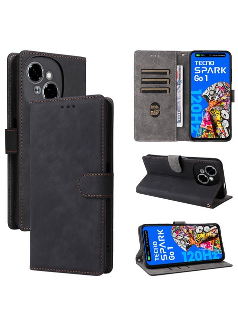Phone Case for Tecno Spark Go 1 4G/ Tecno Pop 9 4G with RFID Security Protection Flip PU Leather Wallet Case with Card Holder Shockproof Protective Cover