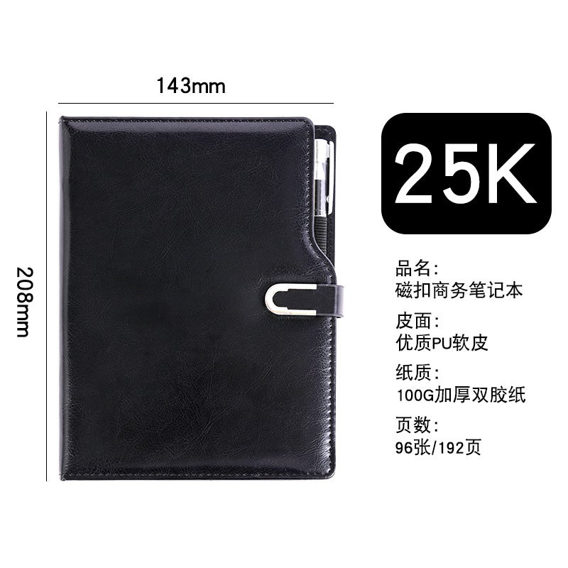 Generic Imitation leather notebook notebook with pen B5A5A6 diary notebook sub-business notebook A5 black 