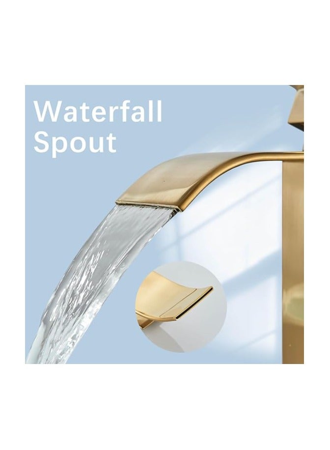 Basin Tap | High Arc | Tall Basin Mixer tap | Commercial 1-Hole | Brass Single Lever | Deck Mounted (Shining Gold) - Image 4