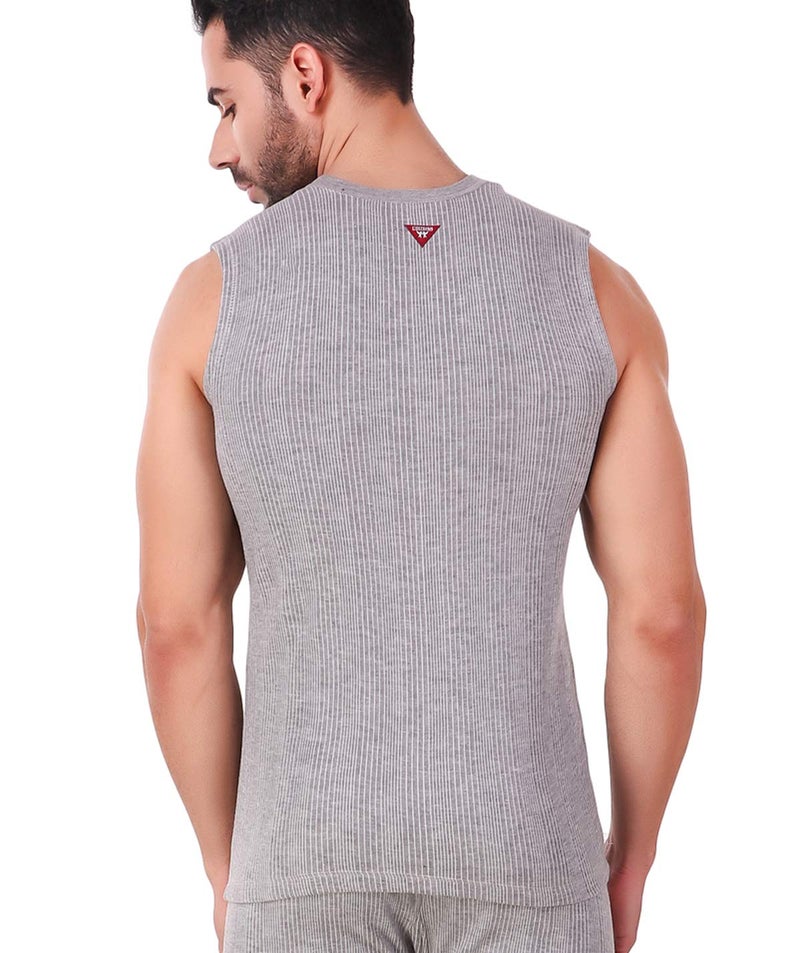 HAP Men's Quilted Light Grey Thermal Sleeveless Top/Mega Top - Image 3