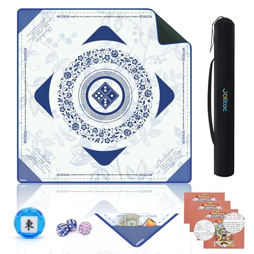 Jolitac Mahjong Mat 39 x 39 in Large Mahjong Gaming Surface NonSlip Noise Reduction Gaming Table Pad Suitable for Mahjong Poker Board Games Tile Games and Dominoes - Image 1
