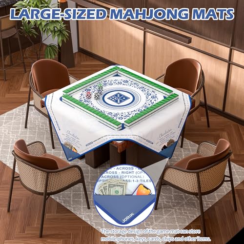 Jolitac Mahjong Mat 39 x 39 in Large Mahjong Gaming Surface NonSlip Noise Reduction Gaming Table Pad Suitable for Mahjong Poker Board Games Tile Games and Dominoes - Image 5